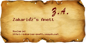 Zakariás Anett névjegykártya